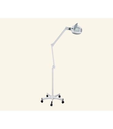 Lupa c/pie y ruedas de 5 aumentos