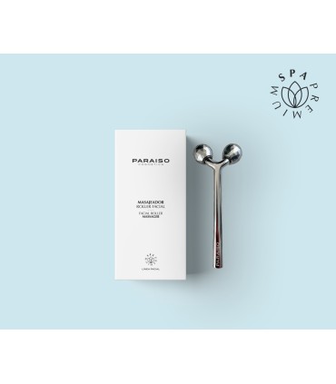 Estuche Masajeador Rodillo Facial Metálico 3D